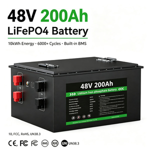Paquete de Baterías de Litio LiFePO4 de 48V 200Ah, 10kWh, Ciclo Profundo, para Almacenamiento de Energía Solar, Carritos de Golf, RV, Sistemas Marinos y Fuera de la Red - Product Image 1