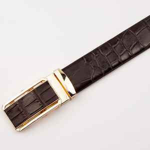 เข็มขัดหนังจระเข้แท้สำหรับผู้ชาย, เข็มขัดหนังจระเข้แท้ดีไซน์แฟชั่นความยาว120ซม. เข็มขัดร้อนสำหรับผู้ชายปรับแต่งได้ - Product Image 5