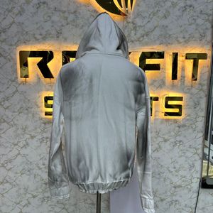 เสื้อฮู้ดมีซิปสีดำสำหรับผู้ชายเสื้อแจ็กเก็ตมีซิปรูดรูดซิปออกใหม่ - Product Image 3