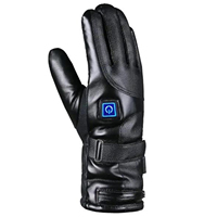 Guantes de invierno para carreras de automóviles Motocicleta Calentado Resistente a la abrasión Cuero Moto Street Bikers Guantes de cuero para montar en invierno