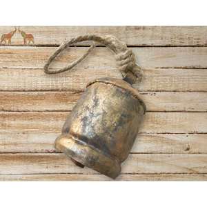 Handmade Indian Bells Recycled Iron Tin Cow Bells Rustic Antique Look Wall Vase Decorations for Home Restaurants Iron <b>Crafted</b> - Product Image 4