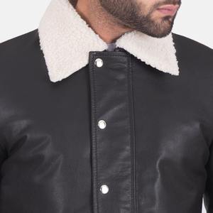Hiver hommes grande taille street wear décontracté 100% veste en cuir logo personnalisé impression par sublimation veste en cuir de vachette - Product Image 4