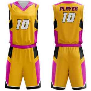 Conjunto de uniformes de baloncesto personalizados ligeros con poliéster que absorbe la humedad, diseñados para brindar comodidad y movilidad. - Product Image 1