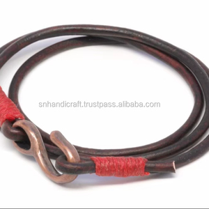 Handmade Magic <b>LEATHER</b> <b>BRACELET</b> BRASS HOOK HANDMADE GENUINE <b>LEATHER</b> HOOK <b>BRACELET</b> - Product Image 1
