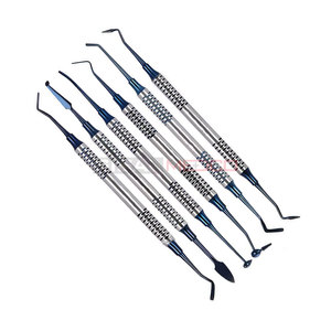 Kit de 6 instruments manuels pour composites dentaires, revêtement titane bleu, certifié CE, en acier inoxydable chirurgical pour restauration - Product Image 6