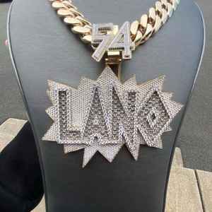 Pendentif personnalisé de luxe en argent sterling 925 plaqué or rose, serti de diamants Moissanite, style Hip Hop, bijoux fins de haute qualité - Product Image 1