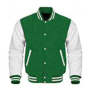 Chaqueta Universitaria Verde y Blanca para Hombre, Chaqueta Bomber Estilo Universitario, Ropa de Calle Moderna, Chaqueta de Moda Cálida para Invierno - Product Image 5