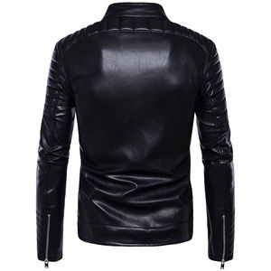 Veste en cuir pour homme de style décontracté de qualité supérieure, veste en cuir pour homme de bonne qualité, vestes de couleur unie - Product Image 2