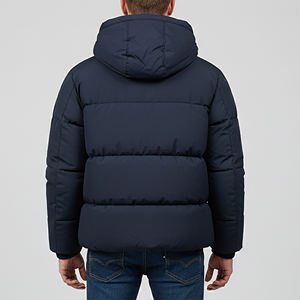 Veste d'hiver rembourrée en coton moelleux 100% nylon sur mesure de haute qualité, veste matelassée à capuche surdimensionnée, streetwear pour homme - Product Image 3