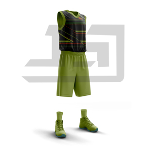 Tenue de basketball unisexe personnalisée avec nom d'équipe, maillot et short entièrement sublimés, résistants à la décoloration, en polyester respirant - Product Image 3