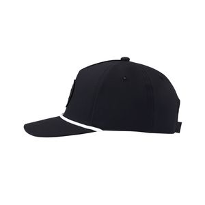 Custom Rubber Logo 5-Panel Rope Golf Hat with Branding Woven Tag Structured Crown Adjustable <b>Snapback</b> Performance <b>Cap</b> for Men - Product Image 2