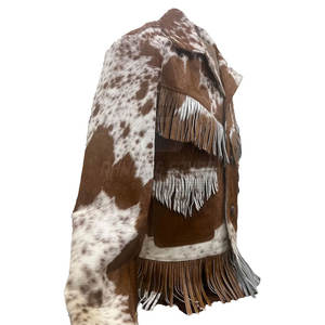 Fashion Wear Women Cow Skin Leather Winter Knitted Windproof Jacket Hot Selling - Product Image 4