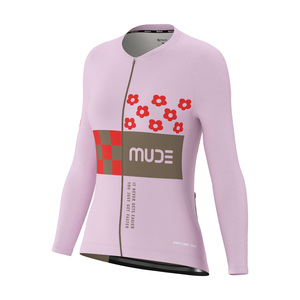 Maillot de cyclisme pour femmes SOLACE à carreaux rose - Respirant, léger, à manches courtes - Product Image 1