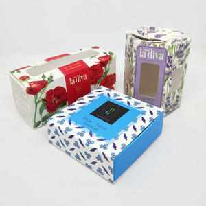 Eco Friendly Ivory Board Soap <b>Boxes</b> with Clear Window Custom Logo Print Glossy Lamination Embossing - Product Image 1