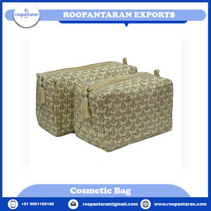 New Arrival Striped Hand-Block Printed Cotton for Toiletry Bag Coin Purse Set Handmade Indian Embroidered Cosmetic Bags Sale - Product Image 4