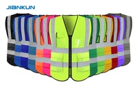 Gilet de sécurité réfléchissant Jiankun haute visibilité, classe 2 ANSI, respirant, avec logo, étanche, éclairage LED pour travaux de construction personnels
