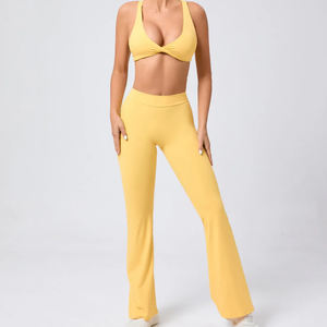 ชุดโยคะกางเกงขาสั้นเอวยางยืดน้ำหนักเบาชุดเล่นกีฬาเป็นมิตรกับสิ่งแวดล้อมชุดเล่นยิมควบคุมหน้าท้องโลโก้ได้ตามต้องการ - Product Image 1