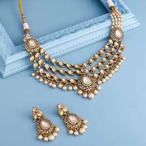 Kundan Necklace 187729 Elegant <b>Wedding</b> <b>Accessory</b> - Product Image 2