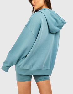 Custom <b>Women</b> Clothing Cotton <b>Fleece</b> Sweat Shorts Set Pink Tracksuit Unisex Hoodie and <b>Jogger</b> Shorts Two Pieces Set <b>for</b> <b>Women</b> - Product Image 3