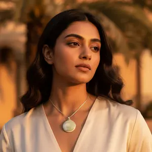 Collier tendance pour femme avec pendentif en forme de coquille argentée, plaqué or géométrique, diamant et perle, chaîne en or, bijoux de fiançailles - Product Image 2