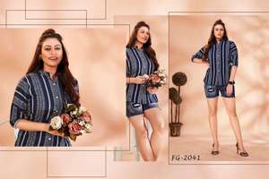 Exclusive Designer Trending New Arrival <b>Tunics</b> Shirt Pure Cotton With Weaving Printed <b>Work</b> Manufacturer From India - Product Image 3