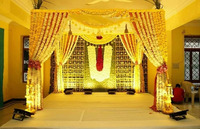 Rangkaian Bunga Marigold Putih Mogra untuk Dekorasi Pernikahan India, Acara Sangeet, Haldi, Dekorasi Gantung Bunga Buatan