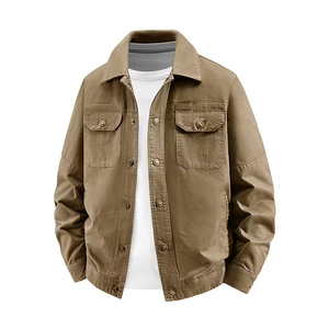 Latest Design Canvas <b>Jacket</b> for Adult Brown Color <b>Slim</b> <b>Fit</b> Casual Windproof Eco-Friendly Winter Unisex Front Polyester/Nylon - Product Image 1