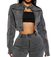 Blouson en jean unisexe 2026 Printemps Vintage Coton Coupe-vent Respirant Séchage rapide Longueur standard Manches longues Vêtement d'extérieur Avant