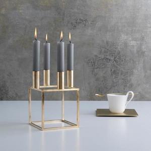 Bougeoir rond en métal doré à la mode élégant minimaliste pièce maîtresse à quatre supports Offre Spéciale design de décoration d'intérieur moderne fait à la main - Product Image 5