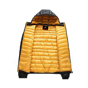 Chaqueta acolchada ultraligera de invierno de alta calidad para hombre, tela de lana larga y cálida con cuello levantado, cierre de cremallera, prendas de vestir informales - Product Image 2