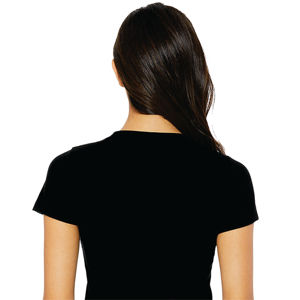 Airlume-Camiseta de manga corta para mujer, 50% poliéster, 25% algodón, 25% rayón, 3,8 onzas, color negro sólido, Triblend - Product Image 6