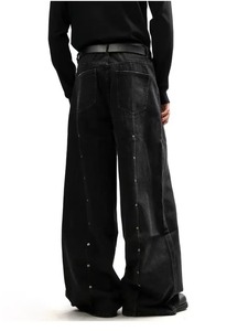 กางเกงยีนส์ผ้ายืดสำหรับผู้ชายออกแบบได้ตามต้องการเสื้อผ้าแนวสตรีทฮิปฮอปสไตล์วินเทจ3D - Product Image 2