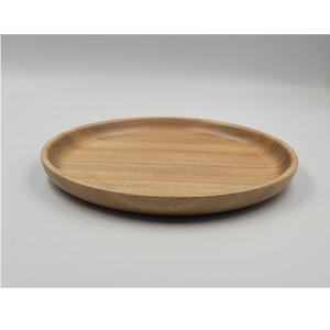 Assiette de service en bois d'acacia écologique personnalisée D18H2.3 cm avec motif minimaliste Viet Nam OEM/ODM Plats et assiettes - Product Image 2