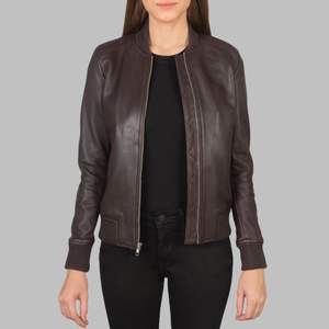 Veste décontractée à fermeture à glissière réversible au design personnalisé pour femmes OEM Maroon Biker Style Streetwear Respirant Varsity Factory - Product Image 1