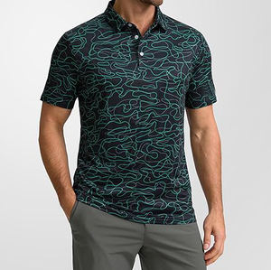 เสื้อยืดสำหรับผู้ชายผ้าถักปักลายผ้าฝ้าย100% สำหรับเสื้อโปโลสีพื้นและสีผสมโลโก้ OEM ตามสั่ง - Product Image 2