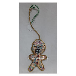 Adornos Navideños Colgantes de Tela con Bordado Zari Personalizado, Material de Tela con Trabajo de Cuentas, Decoración para Fiestas y Festivales - Product Image 1