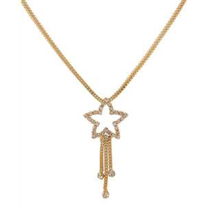 Collares de cadena chapados en oro con forma de estrella de diamante austriaco Urthn para boda o regalo-1102419 - Product Image 1