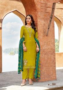 Viscose Weaving Thread Handwork Indian & Pakistani Clothing <b>Kurti</b> & Pant With Chanderi Print Dupatta - Product Image 5