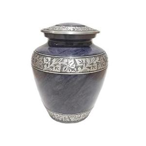 Embossed Brass Cremation Urn With Enamel <b>for</b> Funeral Used <b>Ashes</b> Jar in Adult Size Unique Design - Product Image 4