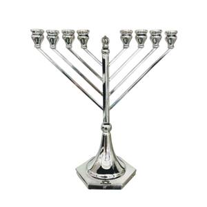 Elegante candelabro de Hanukkah Menorah Chapado en plata, candelabro de Metal tradicional de 9 ramas para decoración del hogar y regalos religiosos - Product Image 2