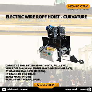 Polipasto de cable curvo de 2 toneladas |   Elevador de 6 Metros |   Cuerda de 10 mm para Otoño (2 Unidades) |   Sistema de Elevación para Grúa EOT con Caja de Cambios Elecon PBL de Neptune Motor - Product Image 3
