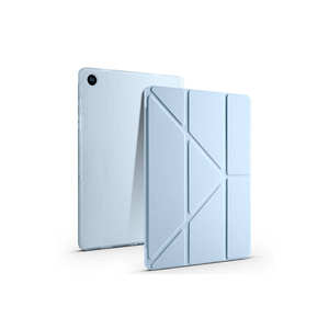 Netzy Smart Case for Samsung for Galaxy Tab A9 11-Inch Tri-Folding Stand Cover <b>with</b> Blue PU Material Protective and <b>Pen</b> Holder - Product Image 3