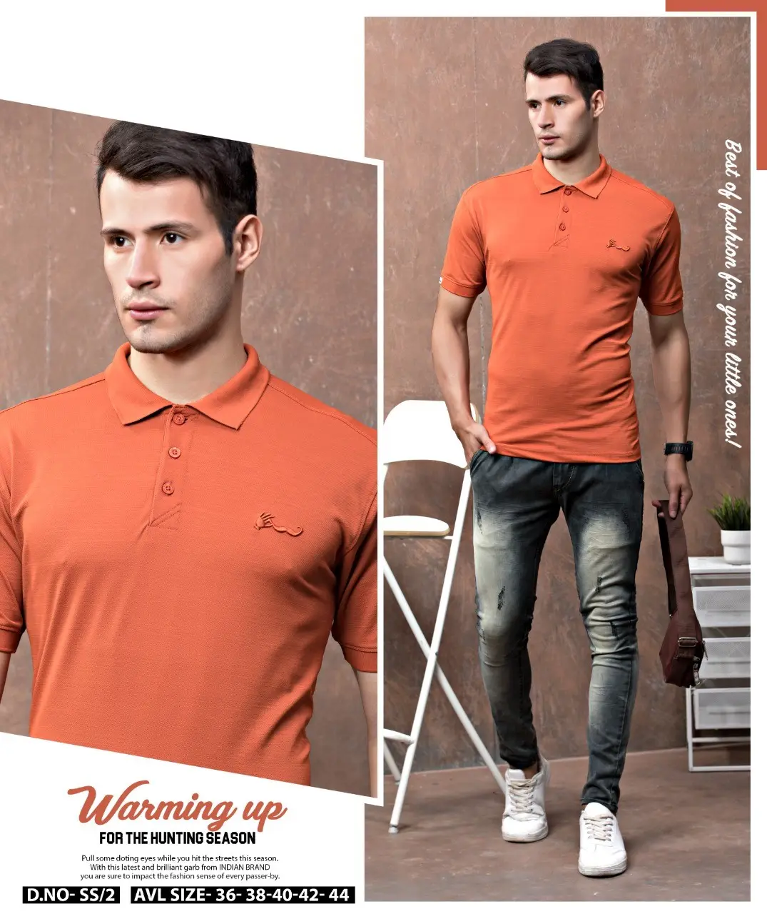 Trending Designed Solid Color Men's Wear T-shirt 100% Cotton Fabric Fashionable Polo T-shirt Export