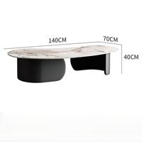 Meubles design créatif pour la maison Table à thé pour le salon Table de bureau en marbre Base noire pour la réception