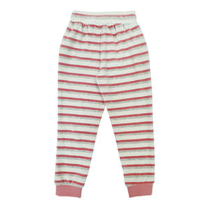 Pantalones elegantes para niñas, Pantalón de algodón, blanco y rosa, cintura elástica/tobillo - Product Image 2