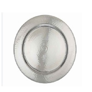 Plaques de chargeur en métal avec conception galvanisée à volants Plaque de chargeur en acier avec finition de forme ronde argentée Vente chaude argentée - Product Image 4