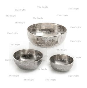 Cuencos de aluminio para ensaladas y frutas con diferentes tamaños, cuencos para servir multiusos de color plateado a los mejores precios - Product Image 1