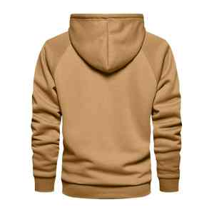 Sudadera con capucha de algodón 100% para hombre, con diseño sólido sudadera de temporada de invierno, bolsillo con serigrafía, forro polar teñido liso - Product Image 3