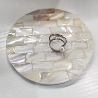 Sous-verres de luxe en nacre avec support en bois, logo personnalisé, forme sur mesure, matériau écologique en os incrusté pour table basse et décoration de bar
