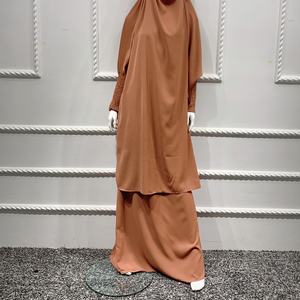 Ramadan Eid Jilbab ensemble 2 pièces de prière vêtement Abaya Robe femme longue Khimar Hijab Robe Kaftan Niqab Islam dubaï vêtements - Product Image 2
